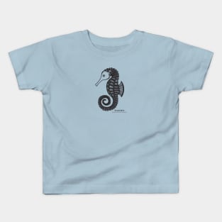 Seahorse with Common and Scientific Names - cool sea animal design Kids T-Shirt